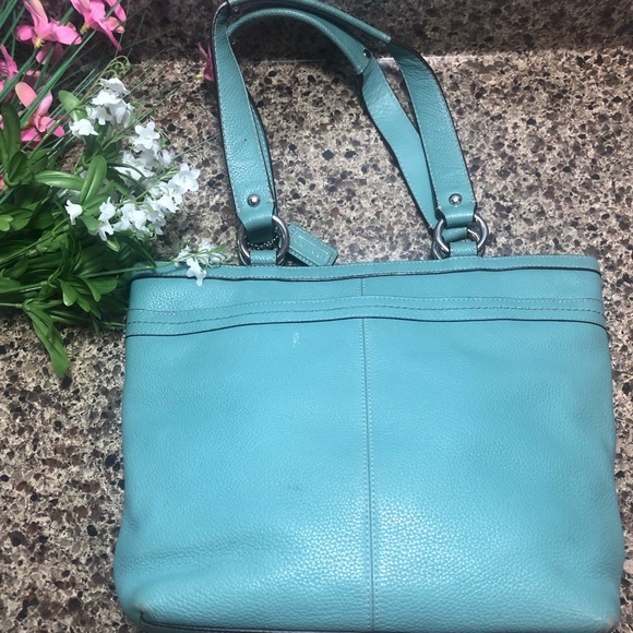 Coach Teal Purse Shoulderbag - Picture 3 of 8